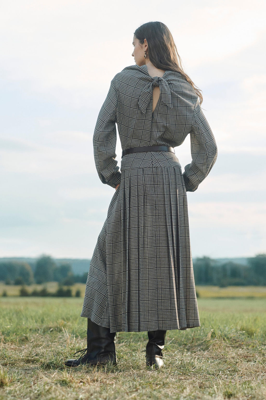 LIMITED EDITION CHECKED DRESS WITH BOX PLEATS - Zara фото 3