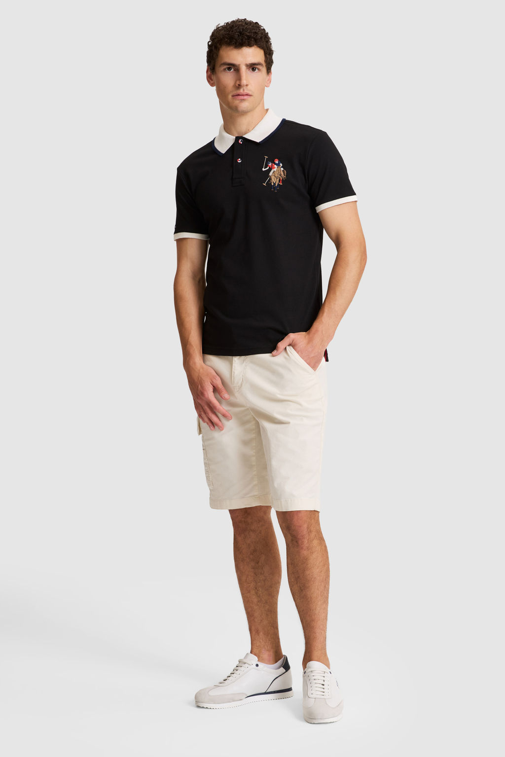 Erkek Siyah Slim Fit Polo Yaka Basic TiЕГrt - U.s. polo assn фото 4