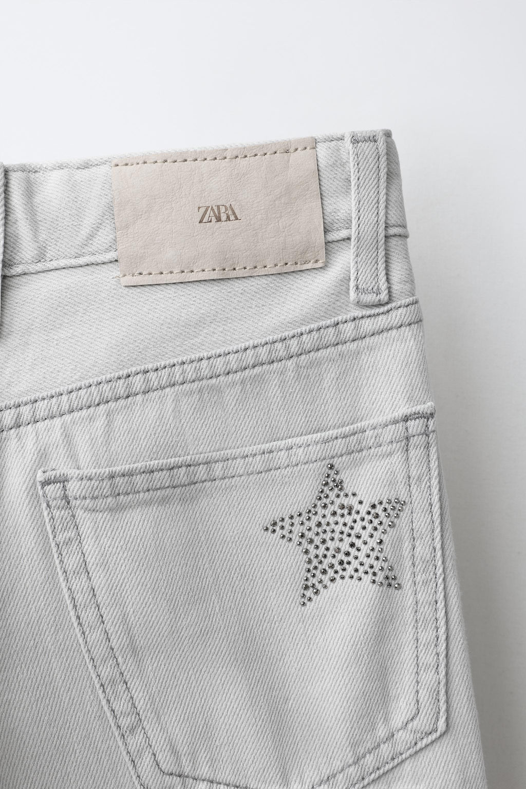 JEANS WIDE LEG ESTAMPADO ESTRELLAS TACHAS / Gris vigor? - Zara фото 4