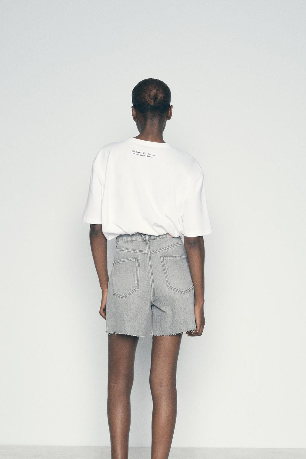 Z1975 HIGH-WAIST SHORTS WITH VENTS AT THE HEM - Zara фото 4