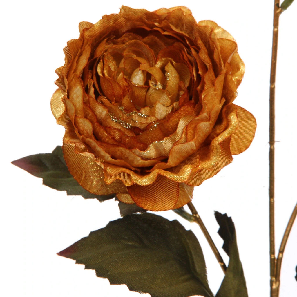 Искусственные цветы "FLOWERS GLAMOUR" 63см Пионы 3 цветка золотые