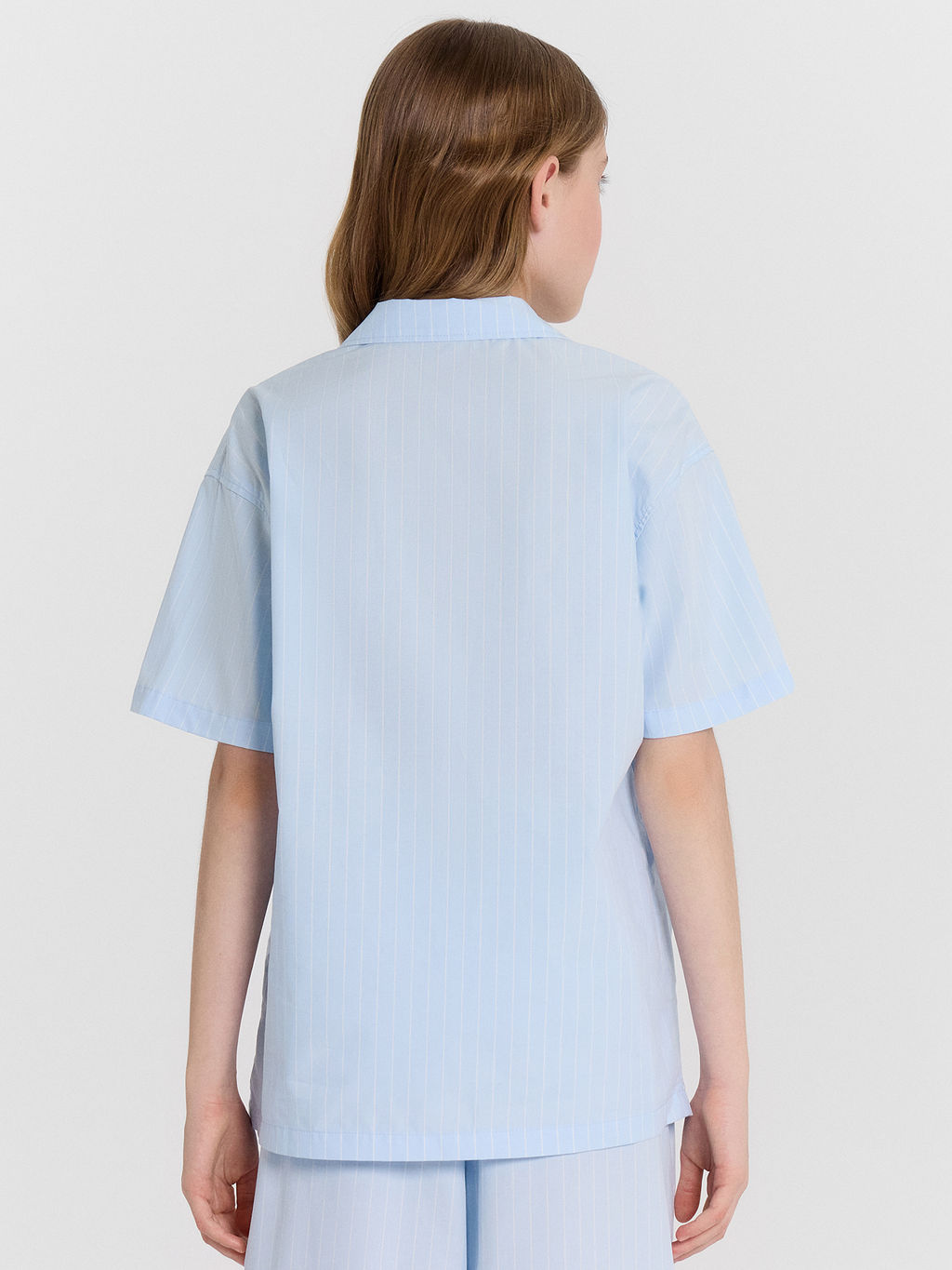 Рубашка для девочек голубая в полоску - Mark formelle фото 2