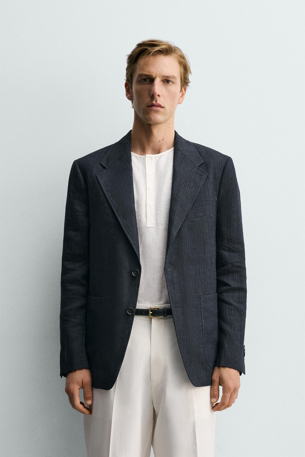 BLAZER RAYAS 100% LINO / ?ndigo - Zara фото 2