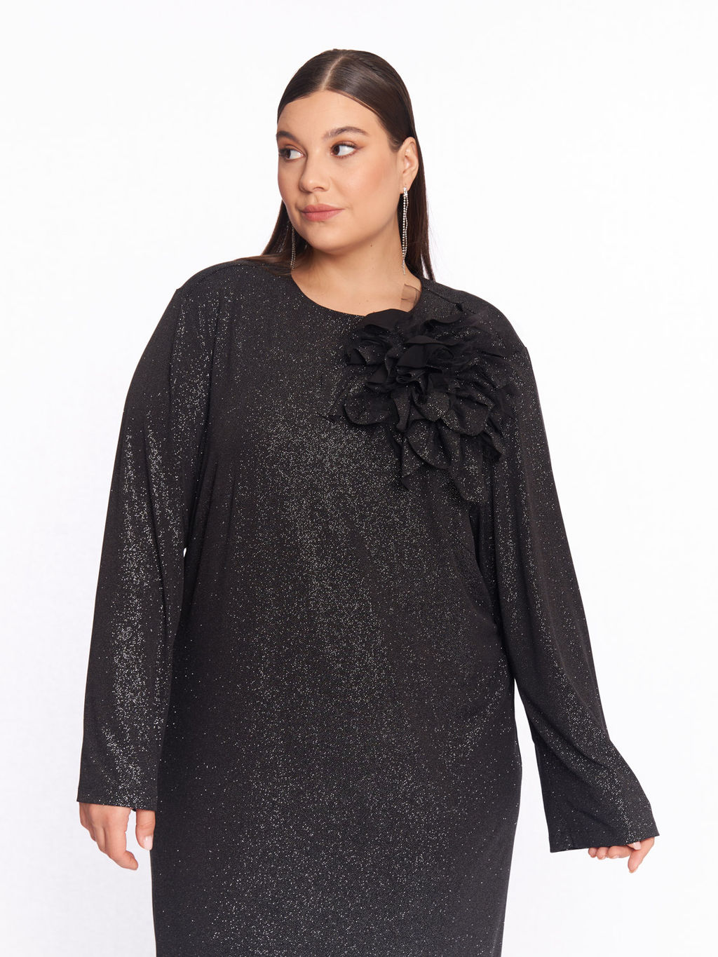 Платье вечернее с цветком 1PP51727BLK60