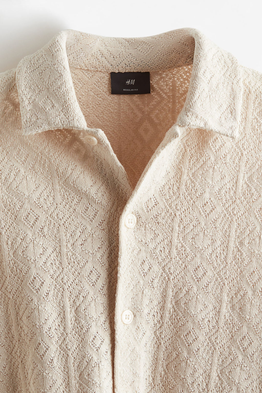 Camisa de punto con estampado calado Regular Fit - H&m фото 6