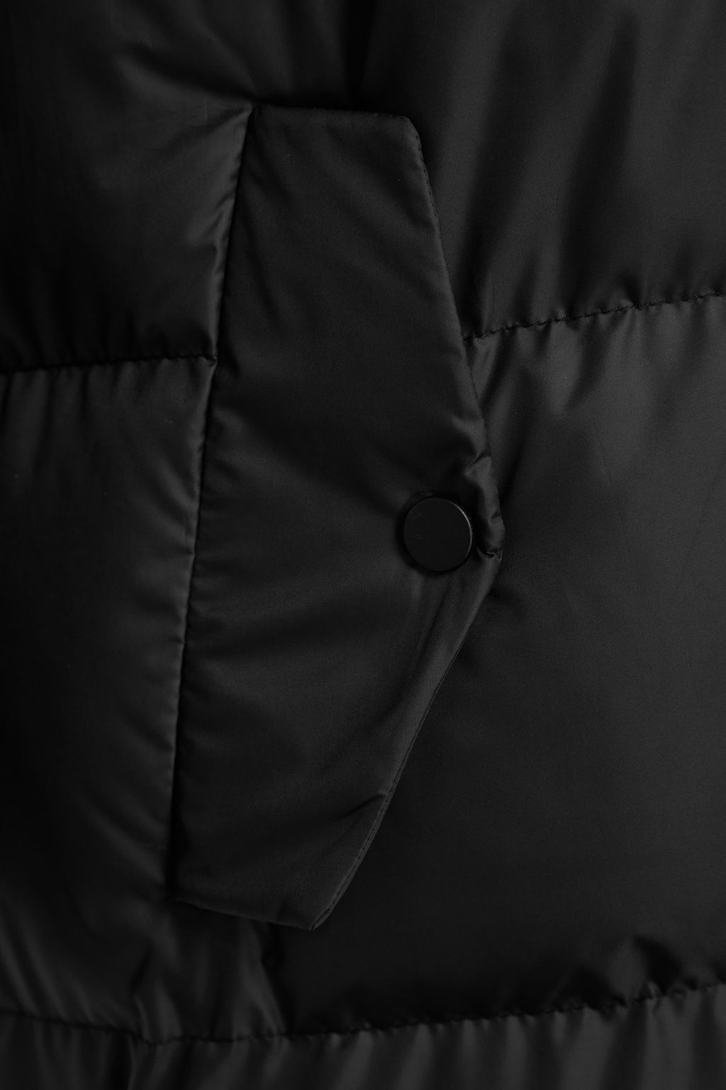 TRENDYOLMILLA Ekru Regular Kapusonlu Yandan C?t C?t Detayl? Su Itici Uzun Sisme Mont TWOAW24MO00104  фото 15