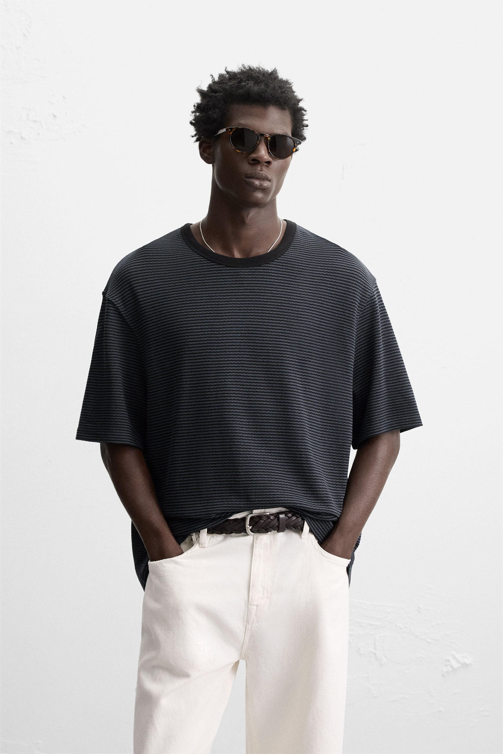 STRIPED JACQUARD T-SHIRT - Zara фото 2
