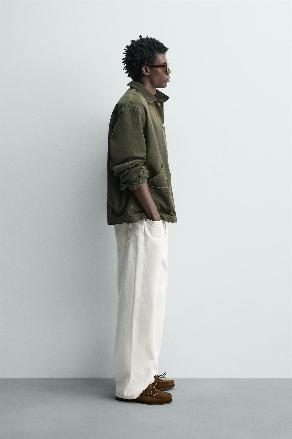 WASHED JACKET WITH COMBINED COLLAR - Zara фото 13