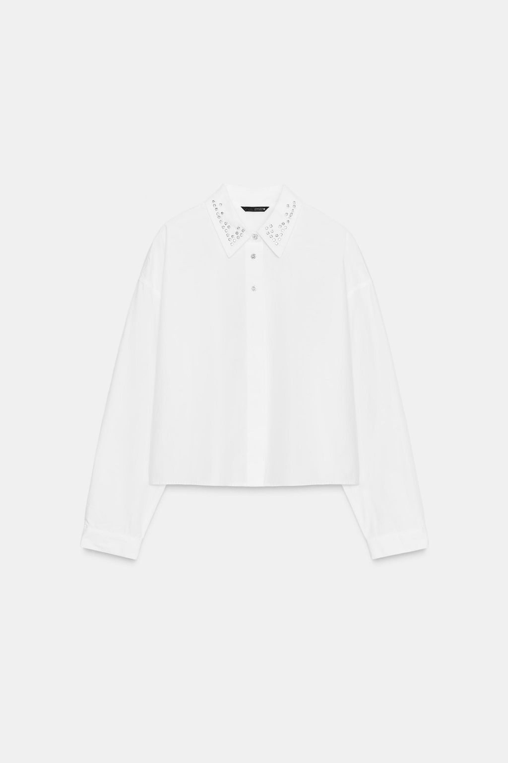 POPLIN SHIRT WITH JEWEL BEADS - Zara фото 7