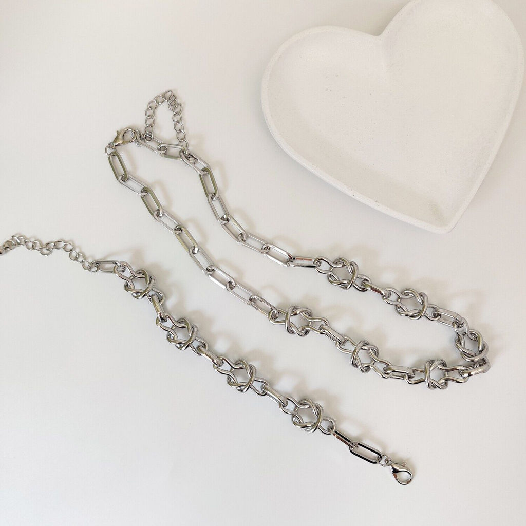 Комплект: колье-цепь и браслет