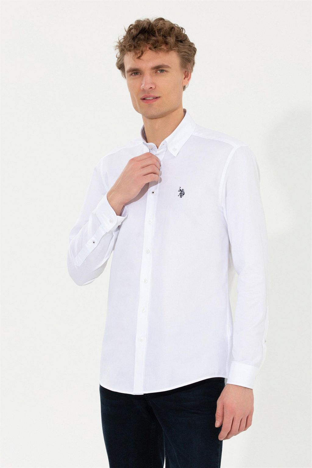 U. S. Polo Assn / Рубашка мужская белая Uzunkol Basic - U.s. polo assn фото 3