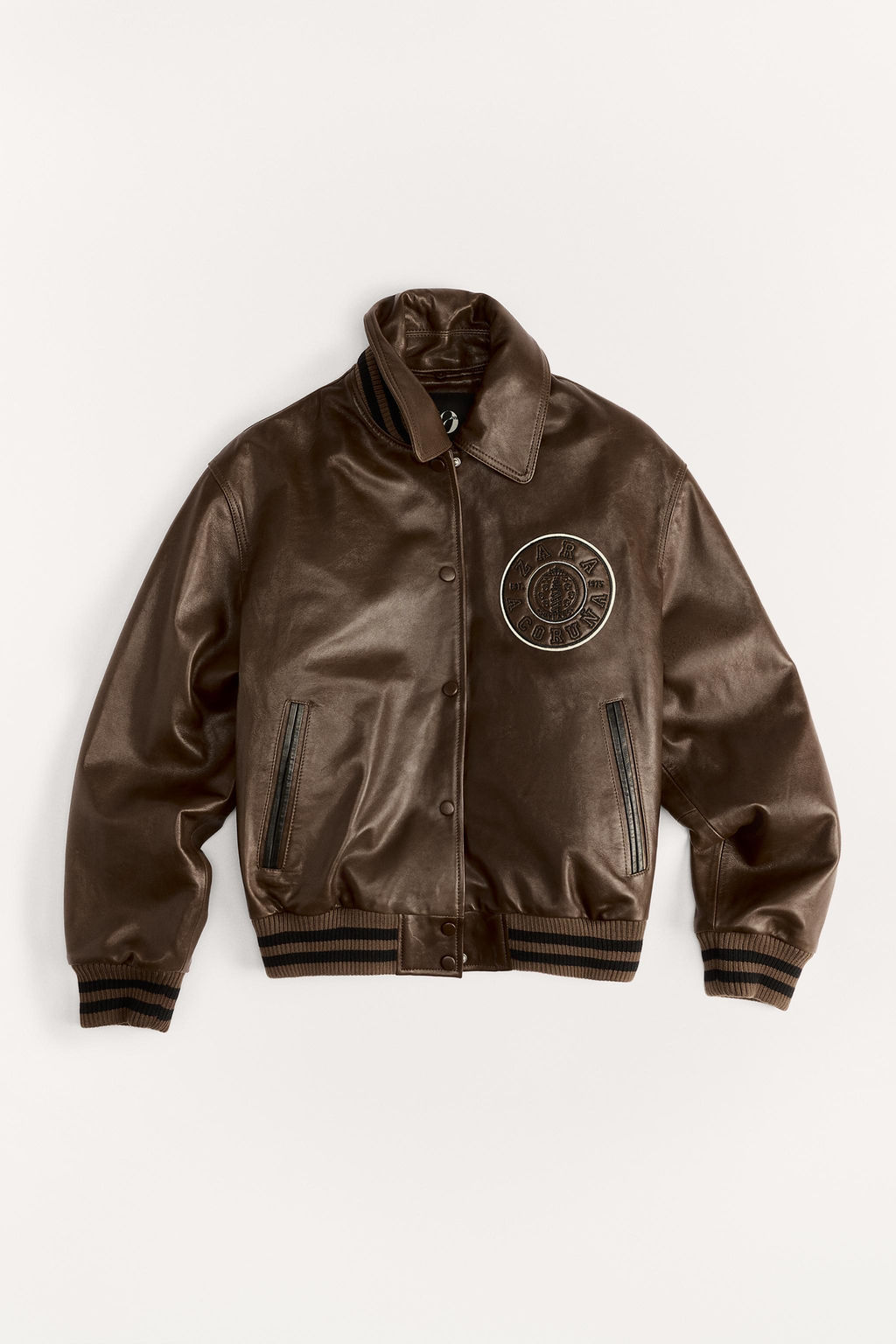 VARSITY 50TH ANNIVERSARY LEATHER BOMBER JACKET - Zara фото 2