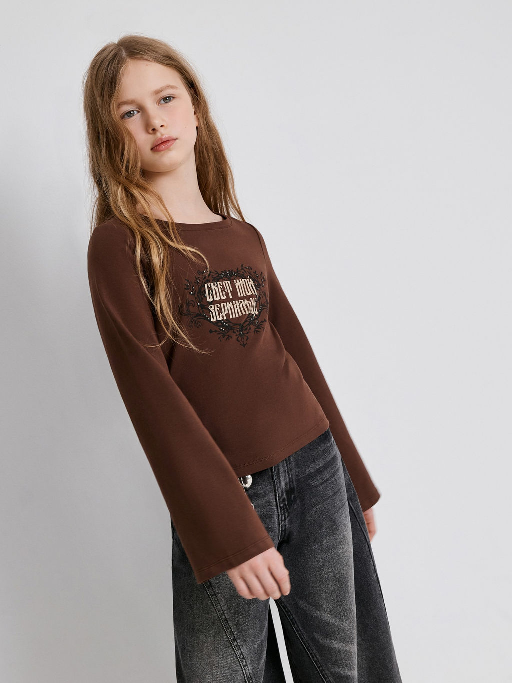 ACOOLA / Джемпер детский для девочек Norwich коричневый фото 4