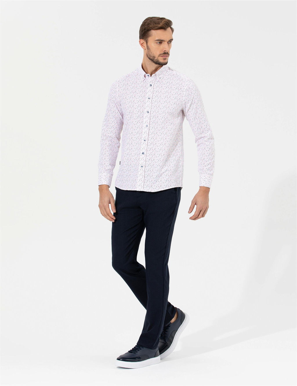 K_rm_z_ Slim Fit Uzun Kollu G_mlek - Pierre cardin фото 4