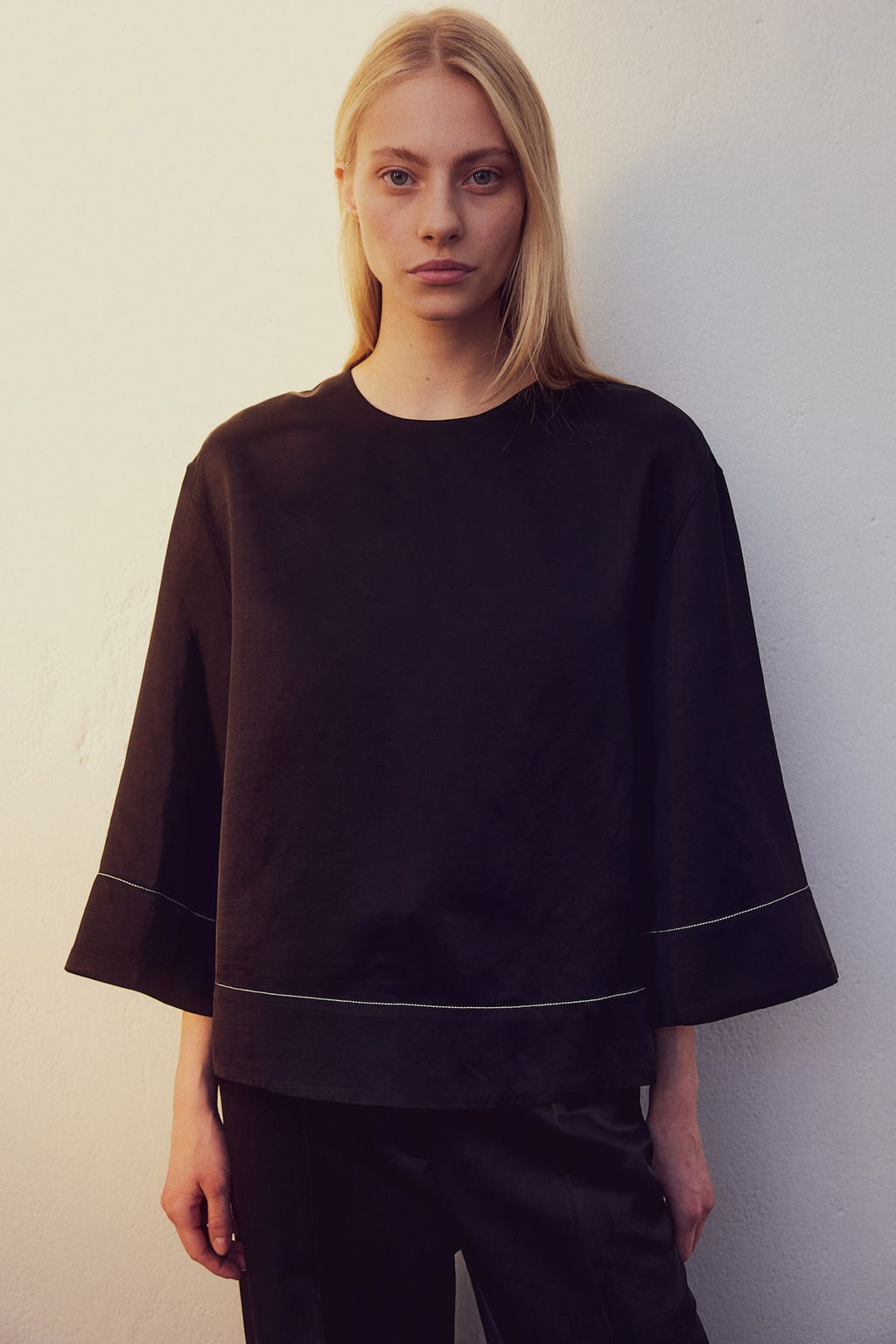 Blusa en mezcla de lino - H&m фото 2