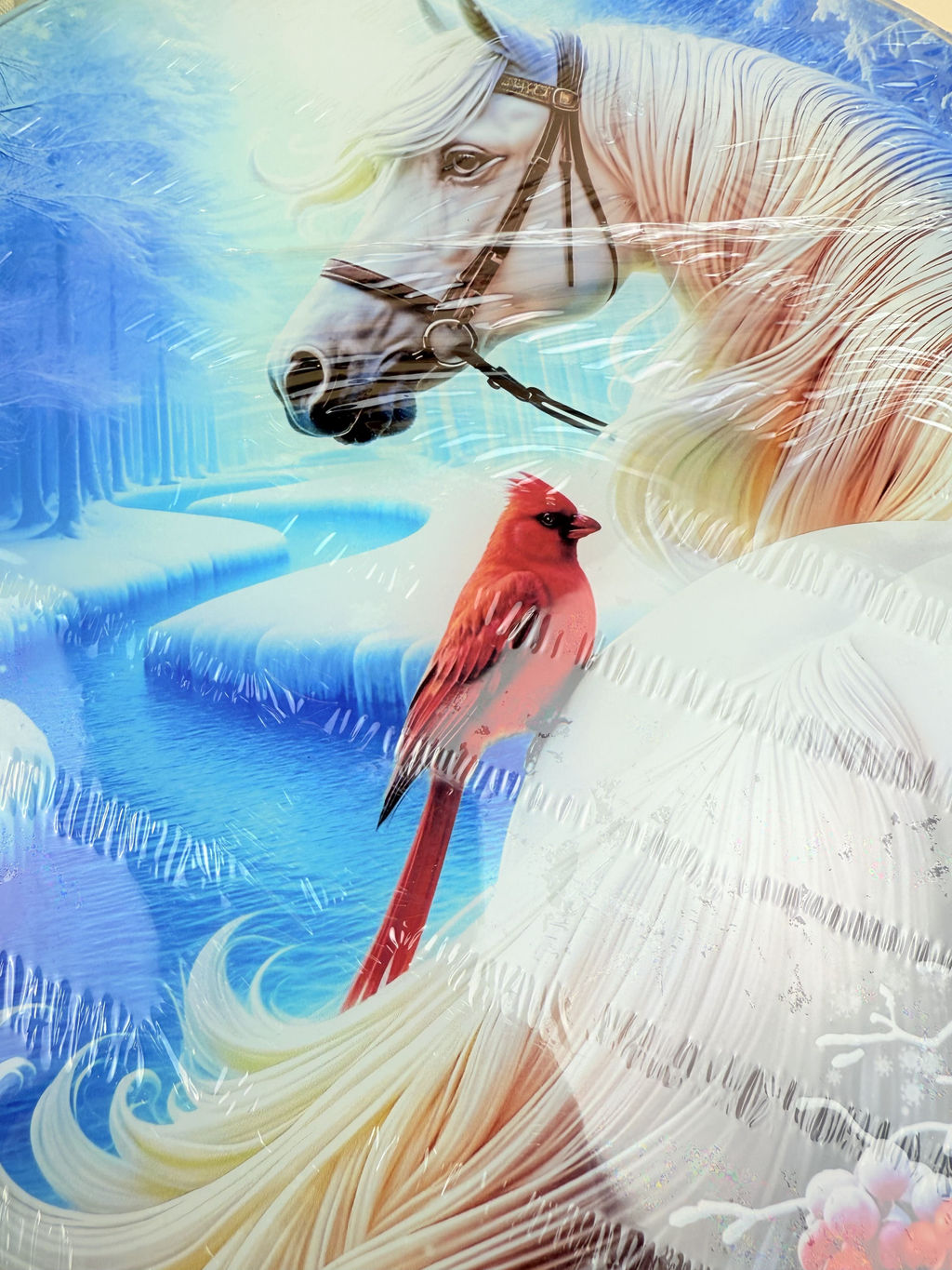 Доска разделочная круглая LARANGE СИМВОЛ ГОДА 2026 d 28,5 см (стекло закаленное 4мм) 106-743