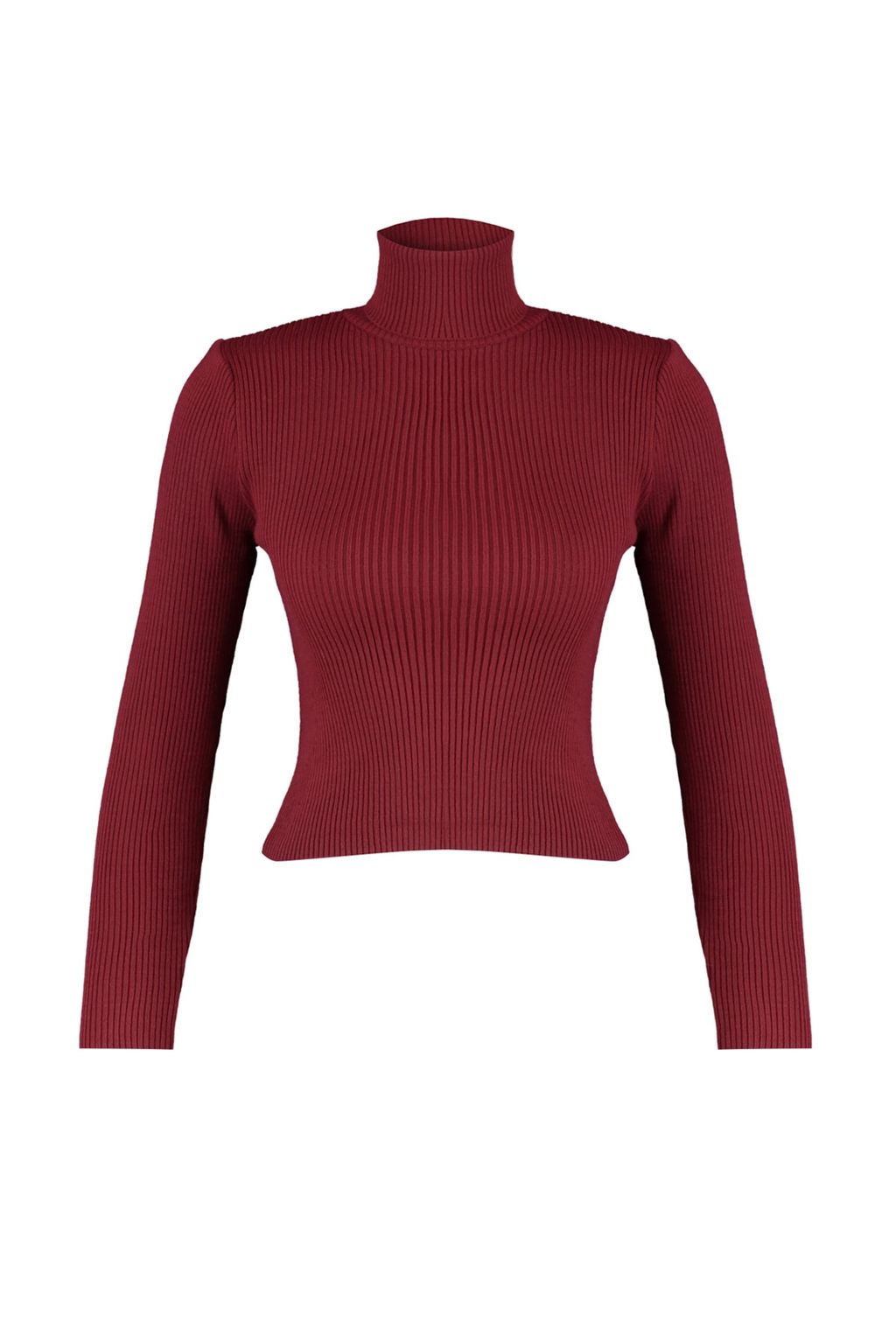 Bordo Basic Bal?kc? Yaka Triko Kazak TWOAW21KZ1279