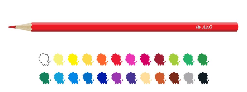 Лео Учись Набор цветных карандашей LNSCP-24 заточенный 4 х 24 цв