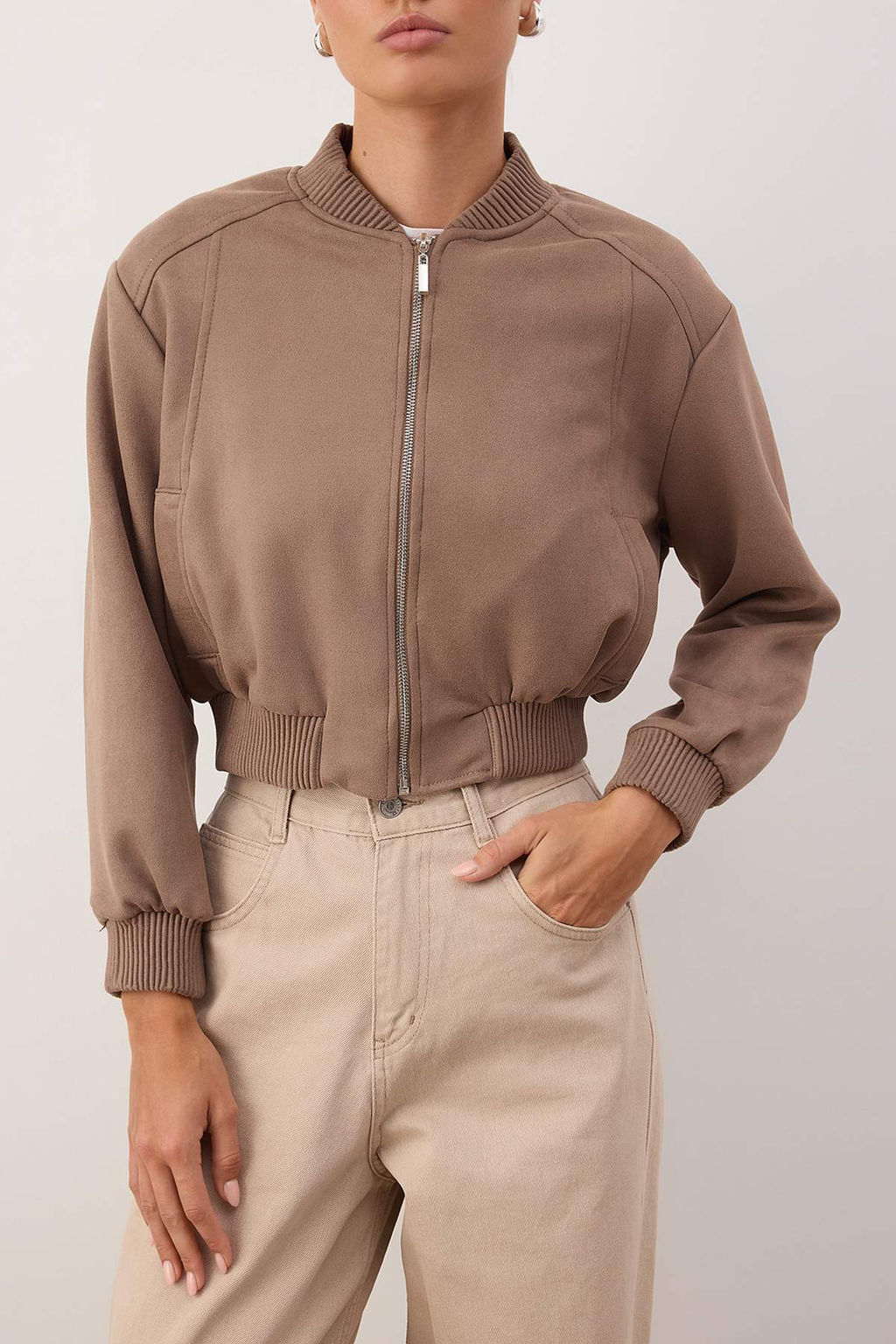 Haki Regular Kal?p Suet Bomber Ceket Mont TWOAW26CE00077 - Trendyolmilla фото 3