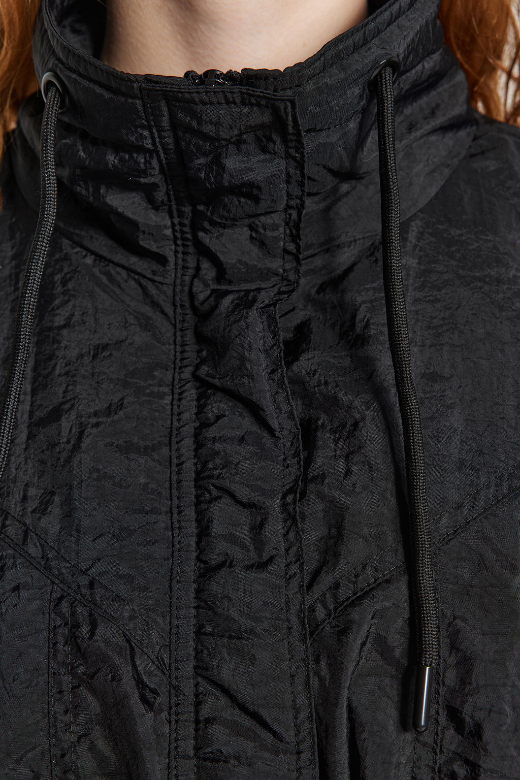 Siyah Oversize Su Itici Yagmurluk Ince Mont TWOAW24MO00303