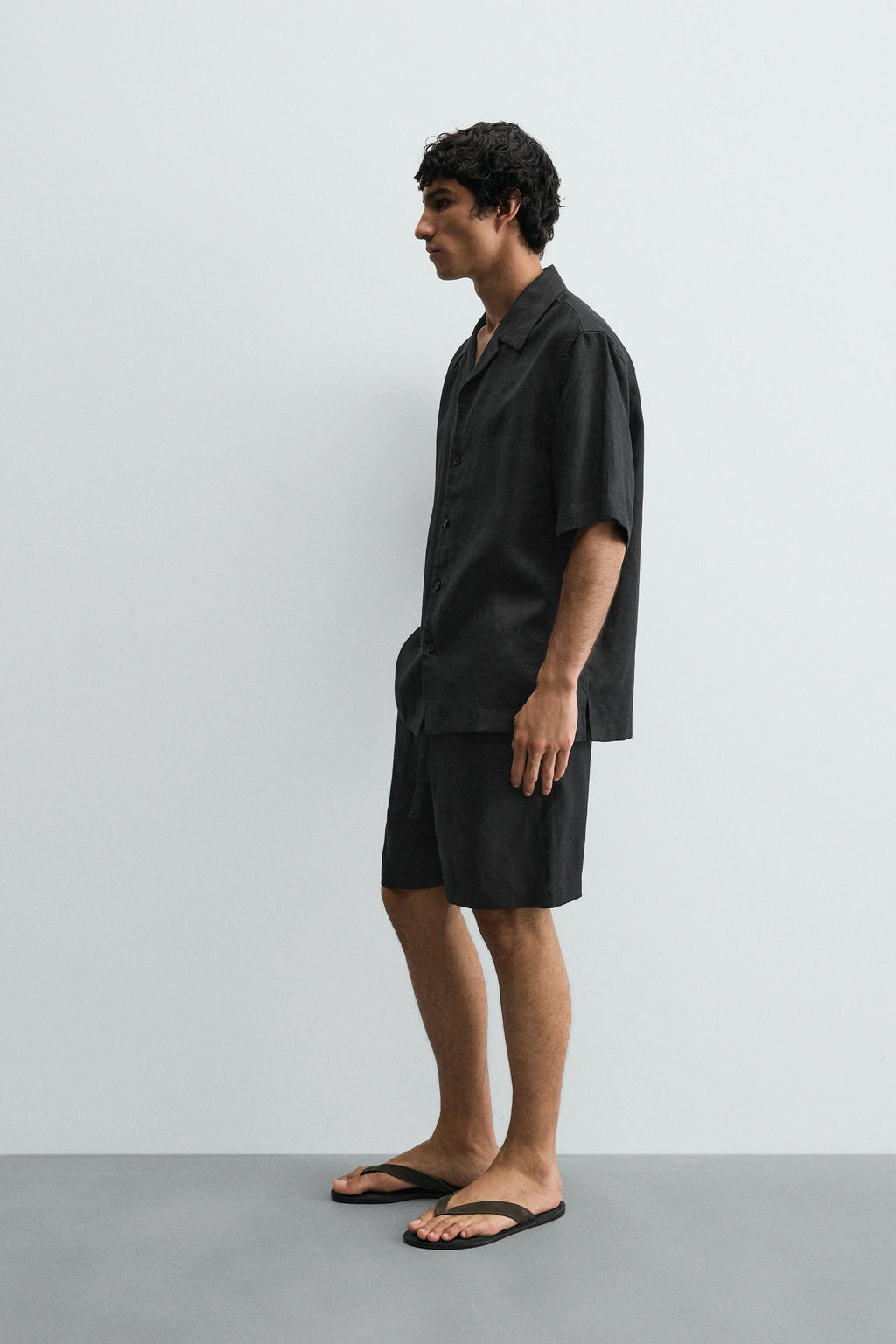 CAMISA RELAXED FIT 100% LINO / Negro - Zara фото 12