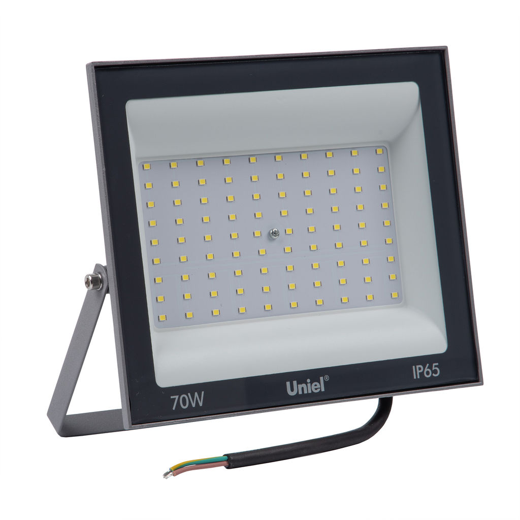 ULF-F23-70W/6500K IP65 160-240V GREY Прожектор светодиодный. Дневной свет (6500K). Корпус серый. TM Uniel