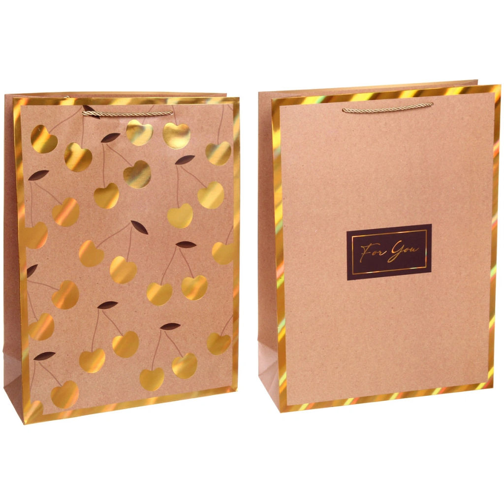 Пакет подарочный "В крафтовых тонах" 31*42*12 см