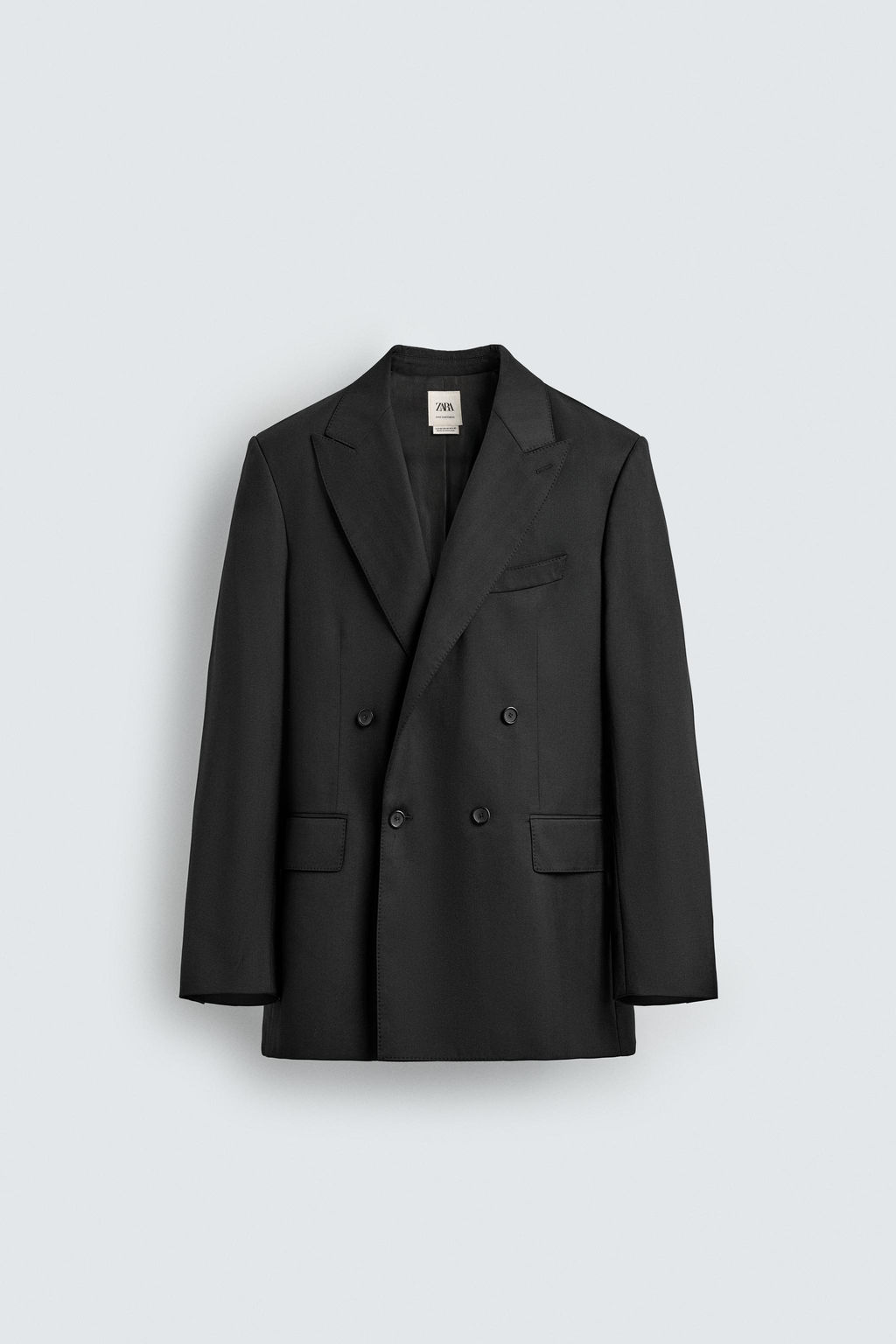 BLAZER CRUZADA TRAJE 100% LANA / Negro - Zara фото 7