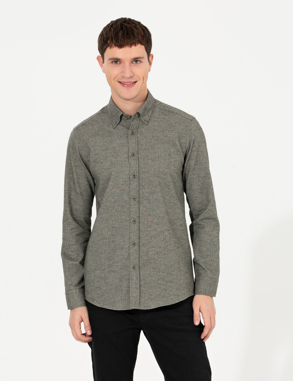 Ye_il Slim Fit Uzun Kollu G_mlek