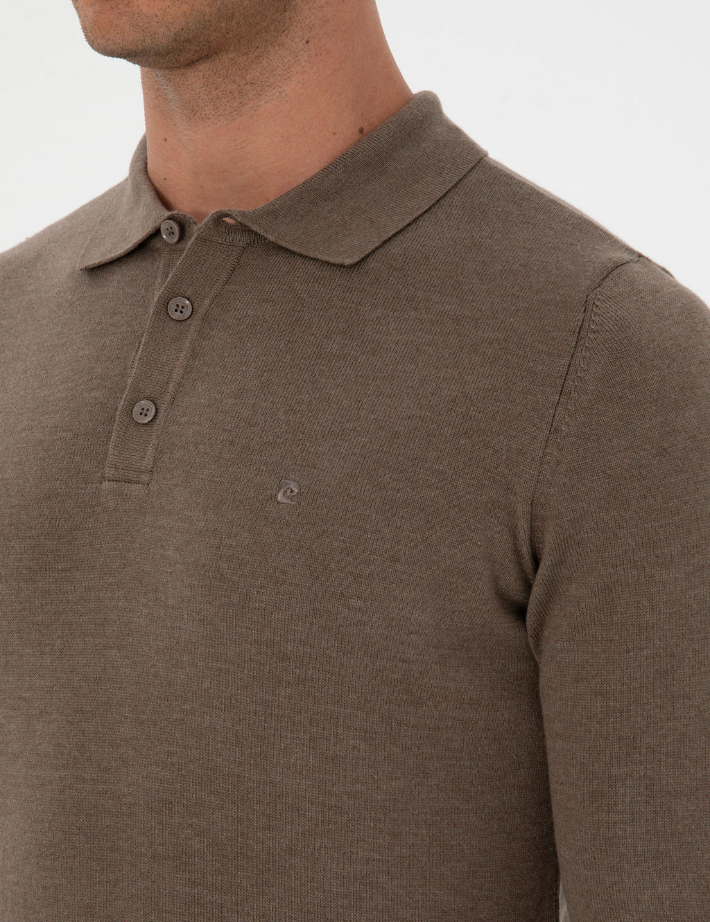 Vizon Melanj Slim Fit Polo Yaka Basic Triko Kazak - Pierre cardin фото 7