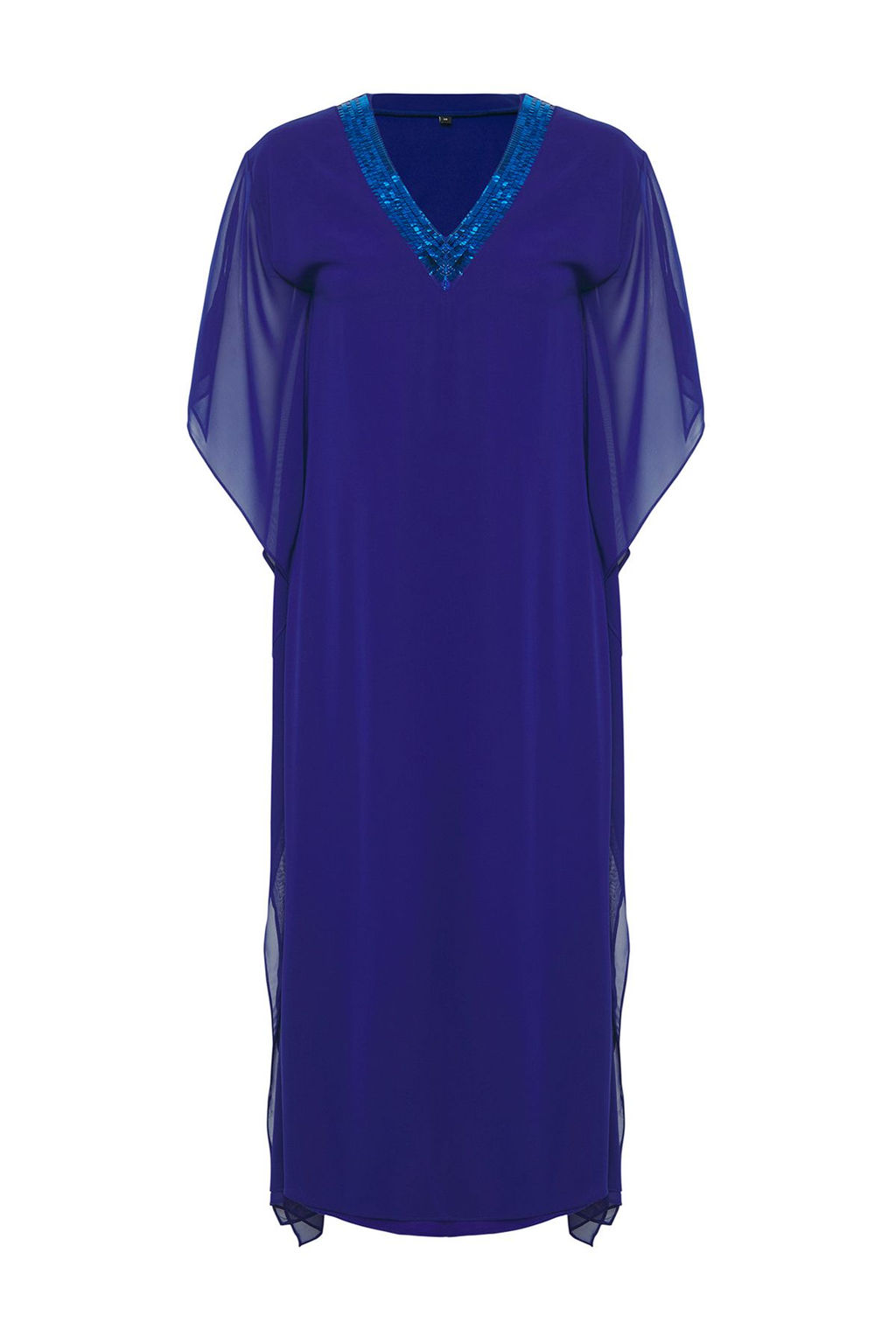 TRENDYOLMILLA Saks Payet Detayl? Par?lt?l? Sifon Dokuma Elbise TPRSS25EL00130  фото 5