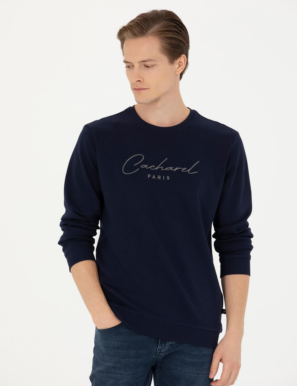 Темно-синий свитшот с круглым вырезом - Cacharel фото 4