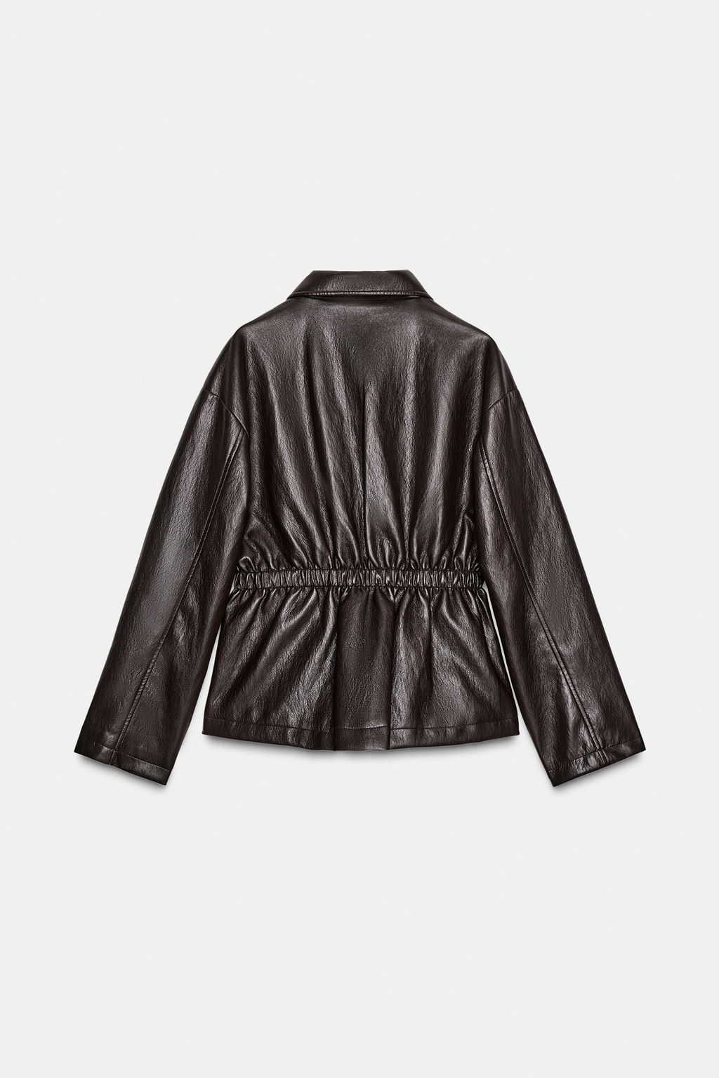 CHAQUETA EFECTO PIEL CINTURA EL?STICA / Marr?n - Zara фото 7