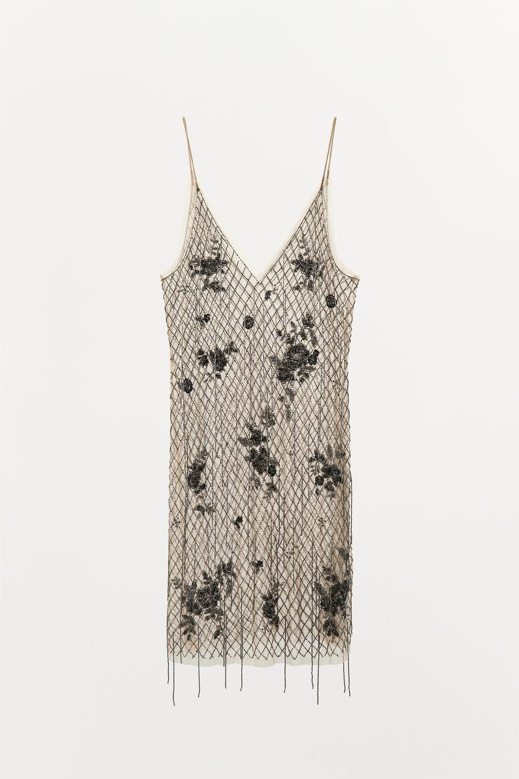 BEADED FRINGE TULLE DRESS - Zara фото 7