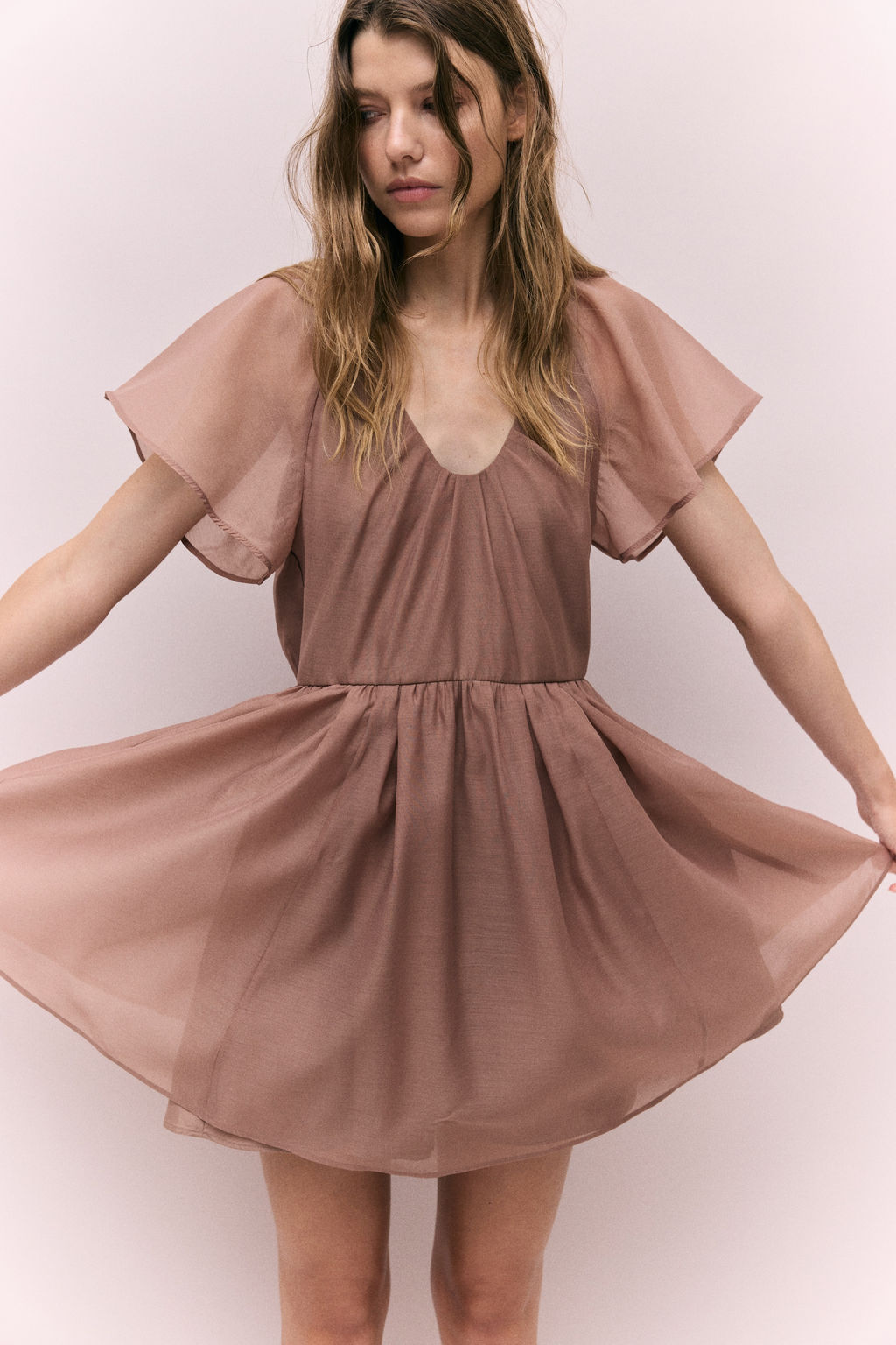 Vestido con mangas mariposa - H&m фото 5
