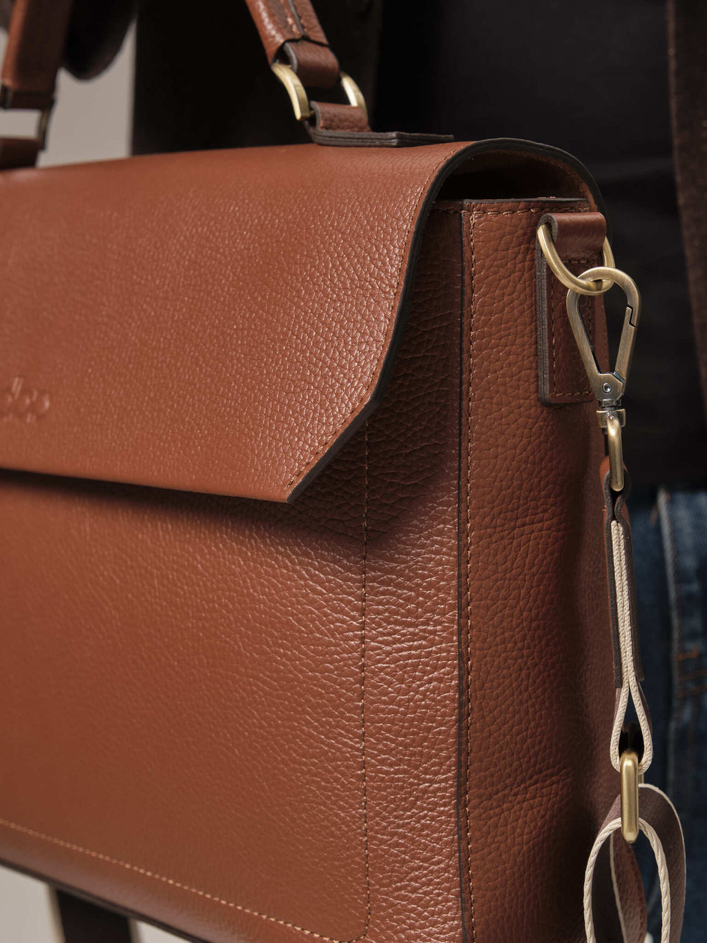 Мужская кожаная сумка Levi DBR 7115 коппер фото 3