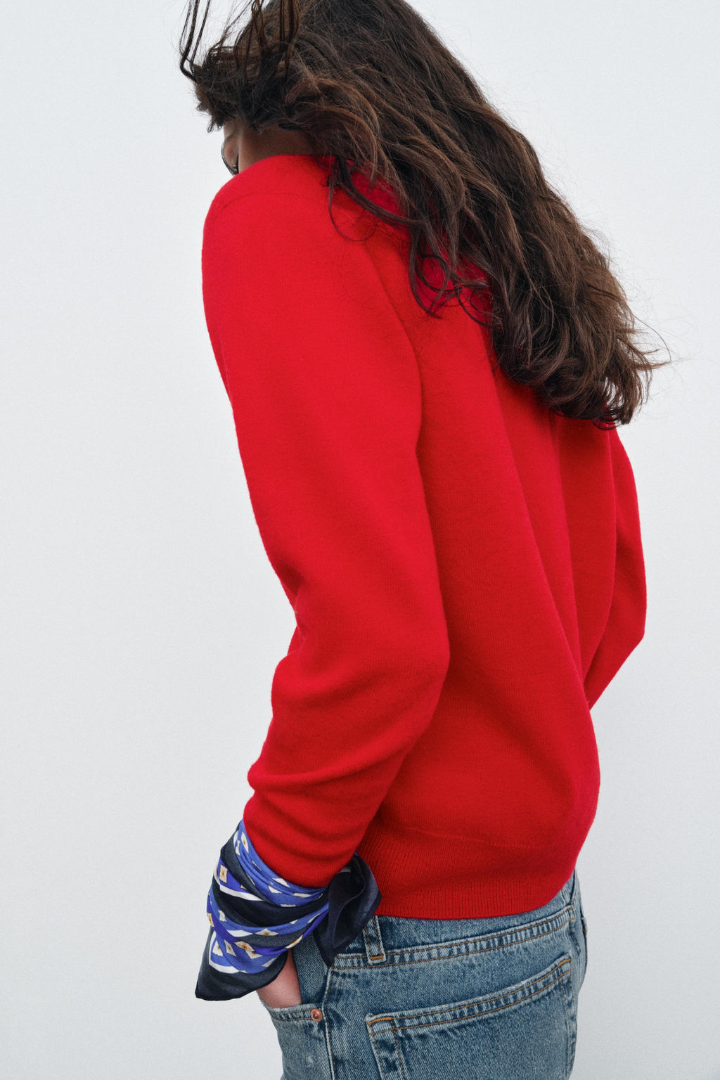 JERSEY 100% LANA EXTRASUAVE ESCOTE PICO / Rojo - Zara фото 3