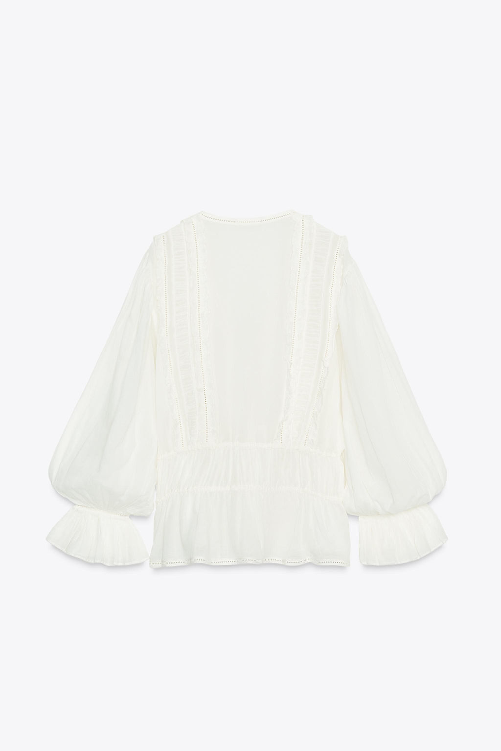 ZW COLLECTION ROMANTIC LADDER STITCH SHIRT - Zara фото 13