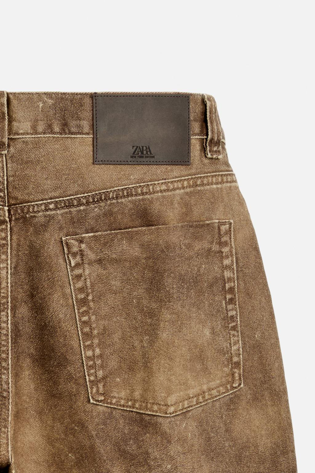 LIMITED EDITION WAXED-EFFECT JEANS - Zara фото 9