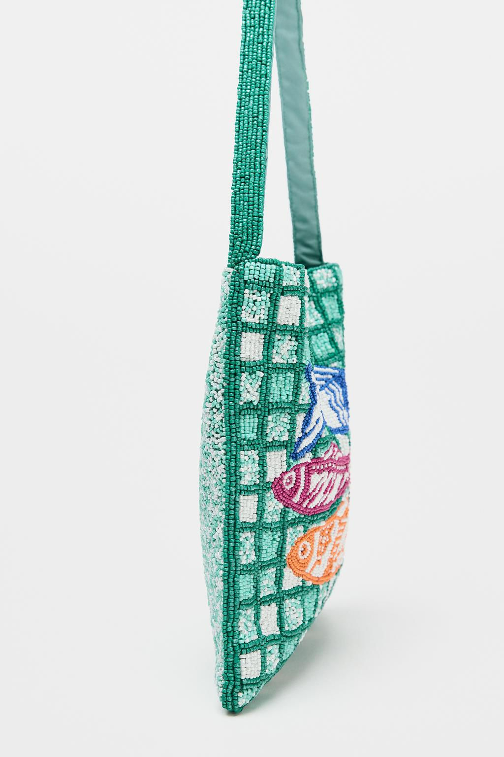 FISH BEADED MINI BUCKET BAG - Zara фото 5