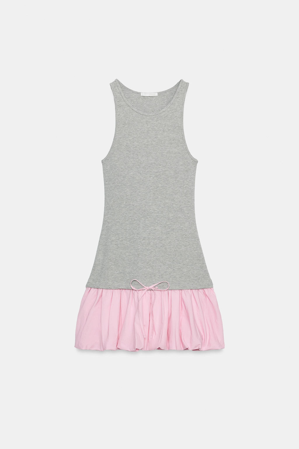 VESTIDO COMBINADO GLOBO / Gris vigor?