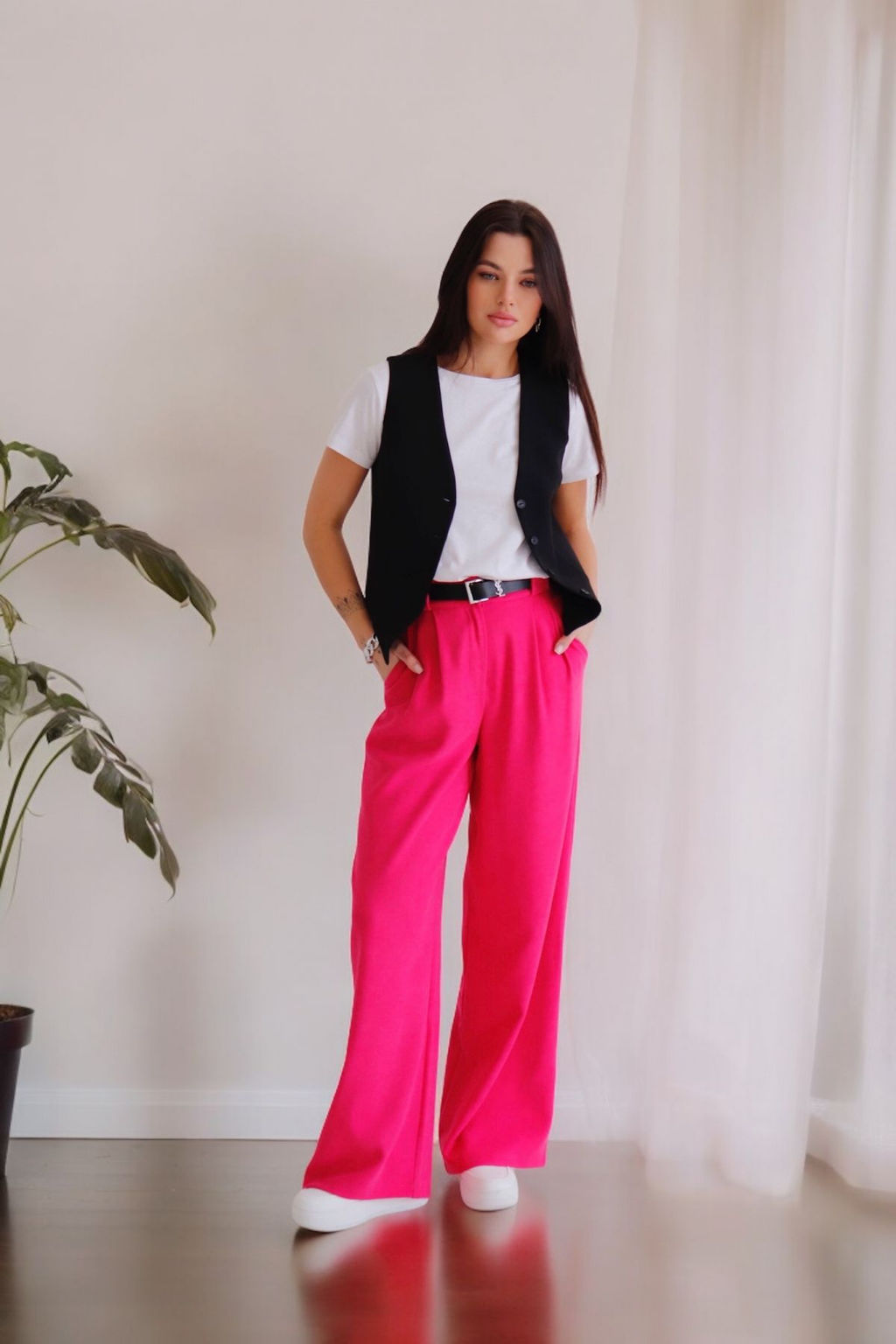 10549 Брюки-палаццо розовые - Martichelli фото 11