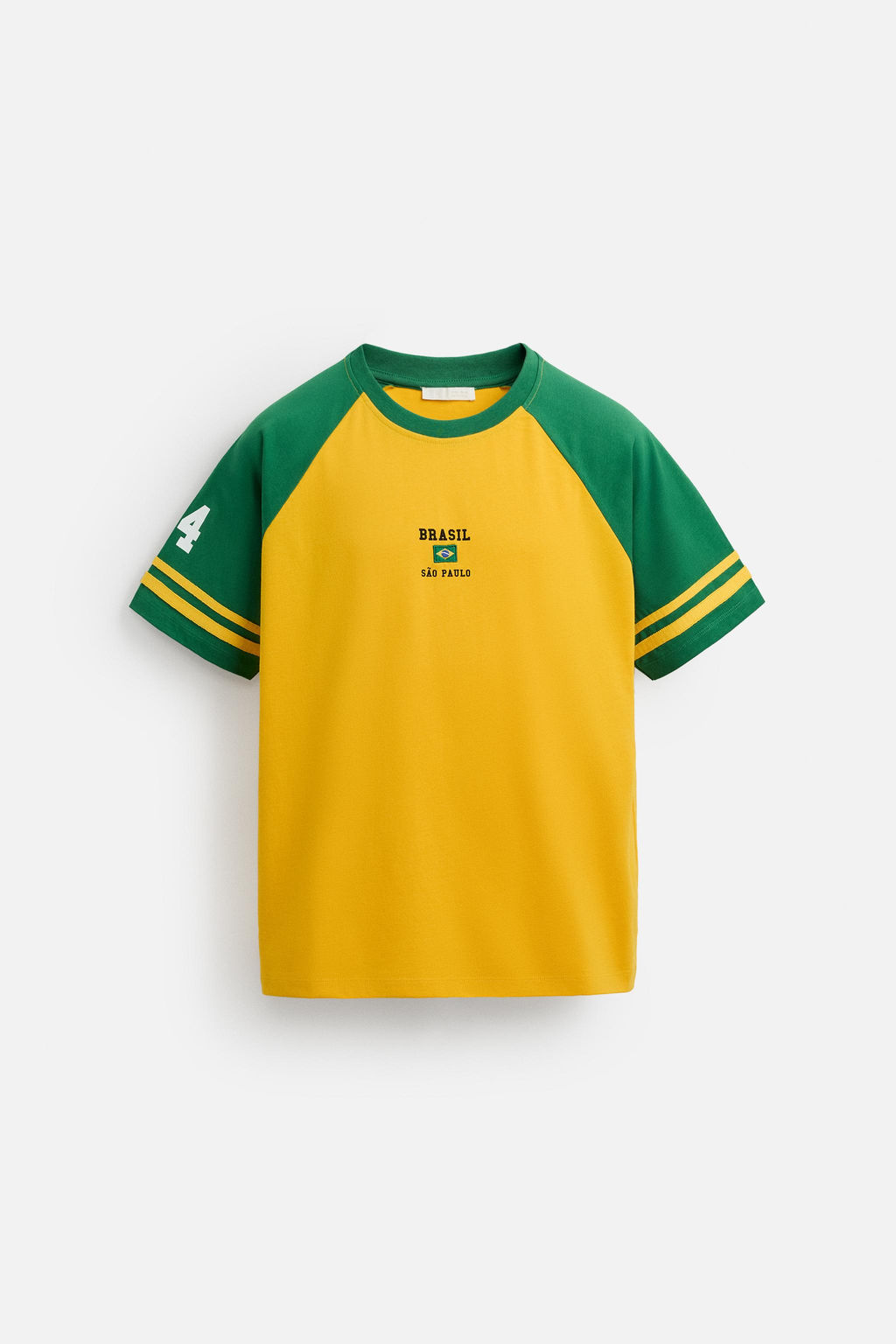 EMBROIDERED COLOUR BLOCK T-SHIRT - Zara фото 8