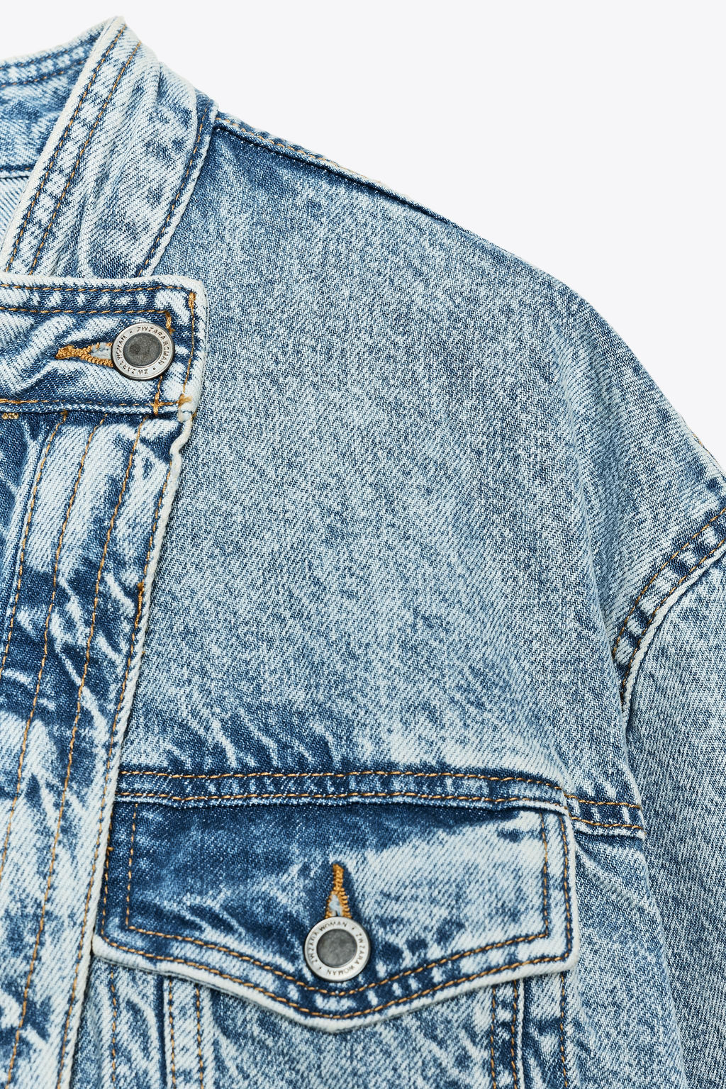 ZW COLLECTION DOUBLE-BREASTED DENIM JACKET - Zara фото 7