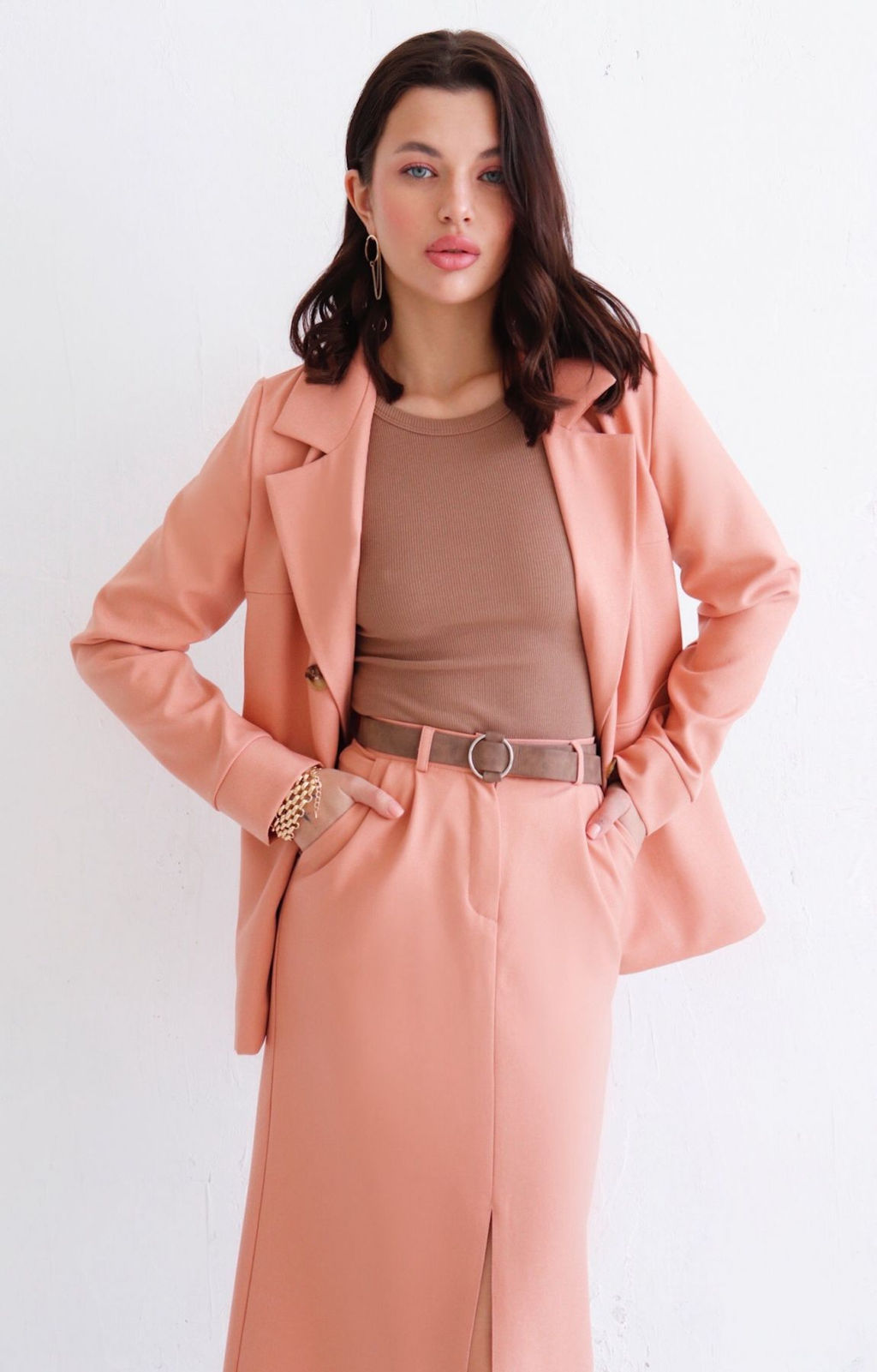 Жакет двубортный в тёплом розовом - Martichelli фото 14