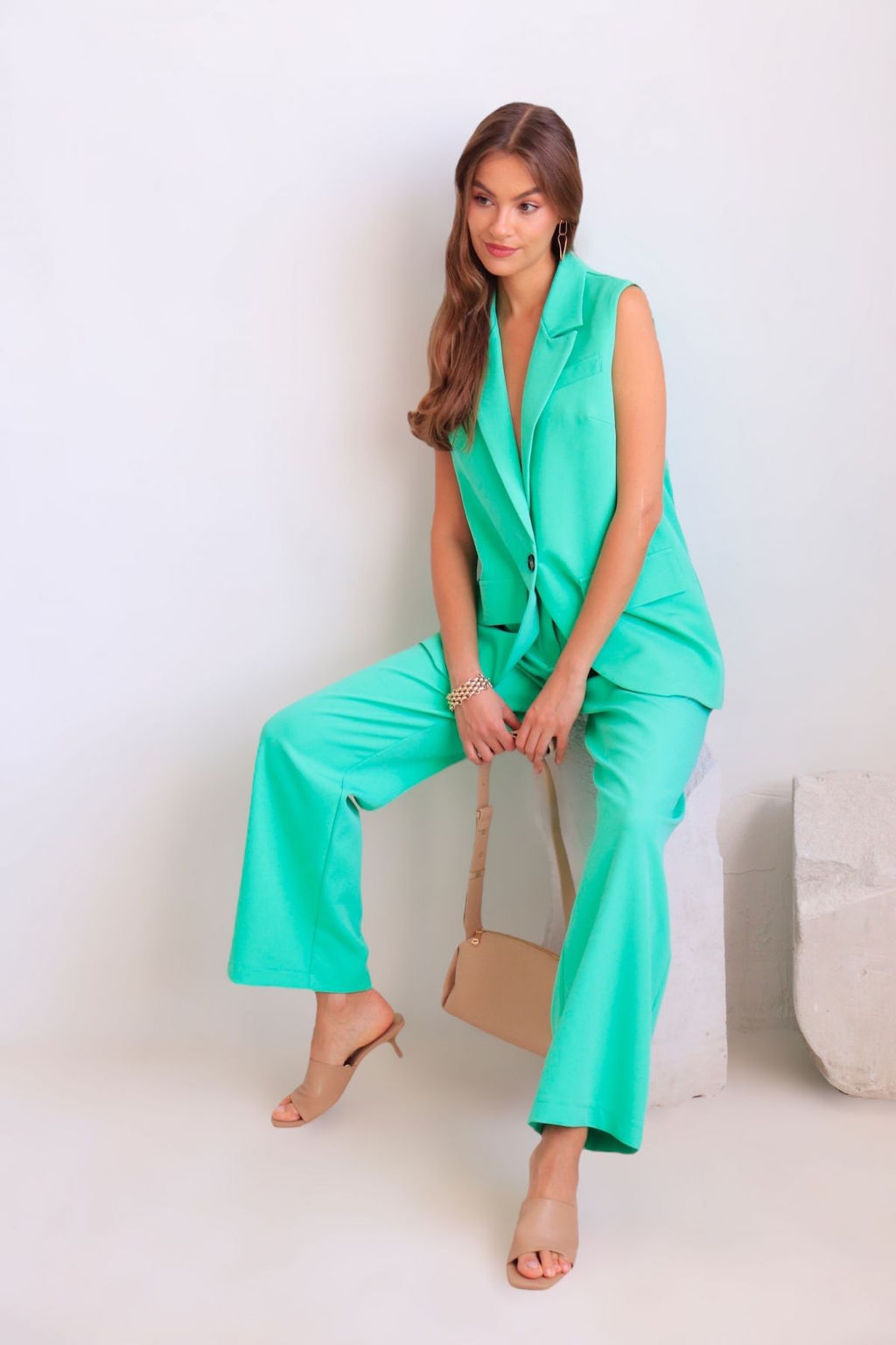 Martichelli Костюм с жилетом бирюзовый фото 18