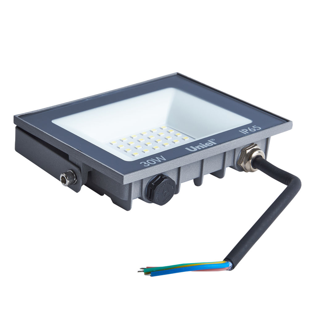 ULF-F23-30W/6500K IP65 160-240V GREY Прожектор светодиодный. Дневной свет (6500K). Корпус серый. TM Uniel