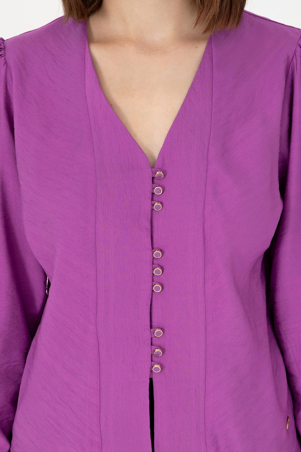 Женская фиолетовая рубашка с длинным рукавом Неожиданная скидка в корзине - U.s. polo assn фото 6