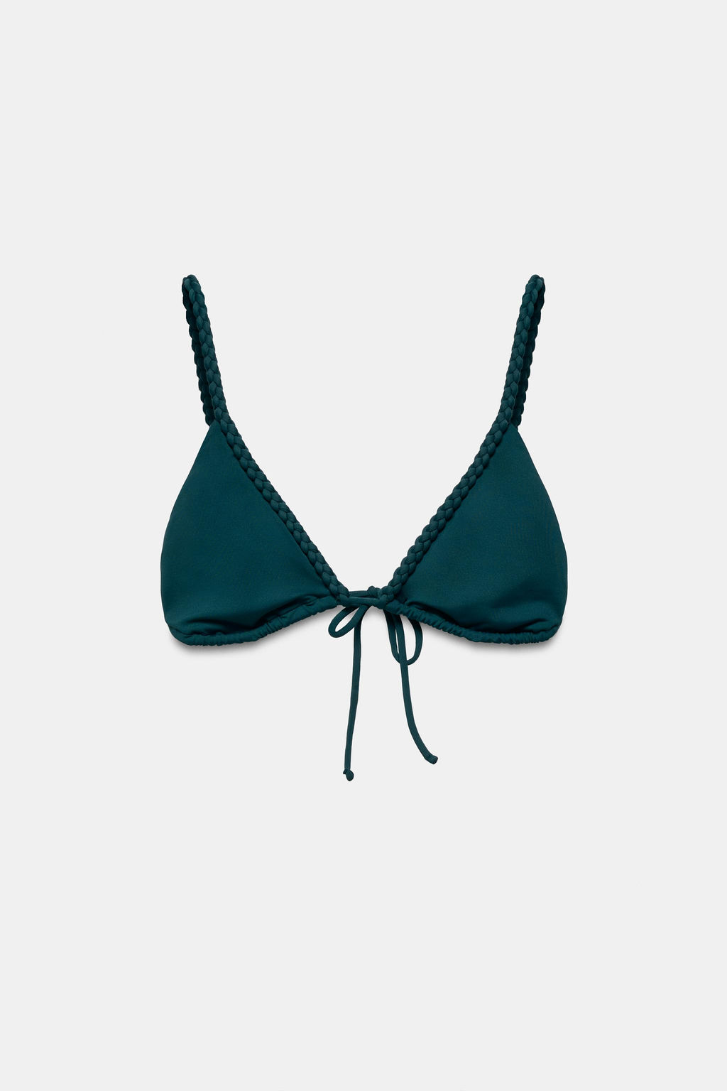TOP BIKINI TRIANGULAR TRENZADO / Verde - Zara фото 4