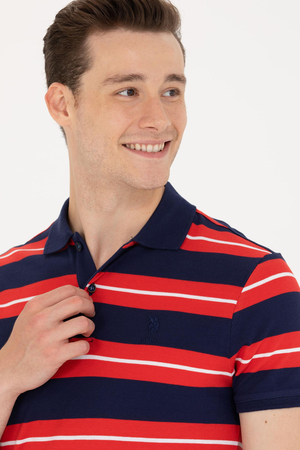 U. S. Polo Assn Мужская темно-синяя футболка с воротником-поло - U.s. polo assn фото 2